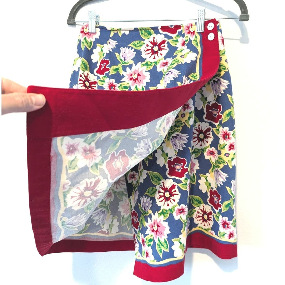 Vintage Talbots Floral Summer Wrap Skirt A Line - Picture 3 of 8
